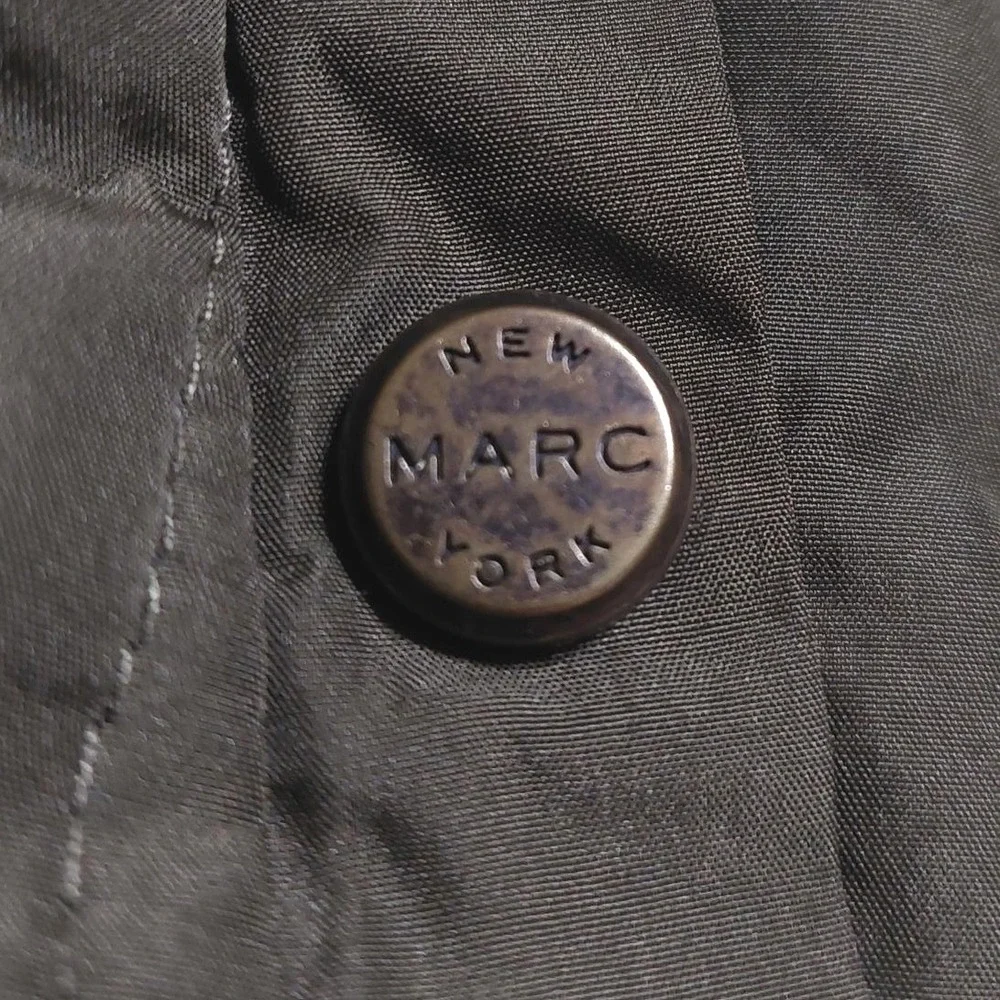 Marc New York Andrew Marc Mens Olive‎ Green Hybrid Quilted Knit Hooded Jacket M